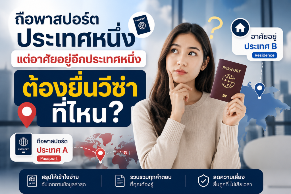 ถือพาสปอร์ตประเทศหนึ่ง แต่อาศัยอยู่อีกประเทศหนึ่ง ต้องยื่นวีซ่าที่ไหน