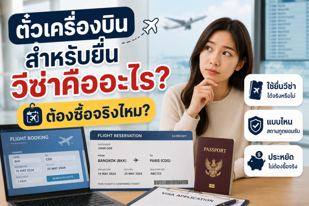 ตั๋วเครื่องบินสำหรับยื่นวีซ่าคืออะไร? ต้องซื้อจริงไหม?