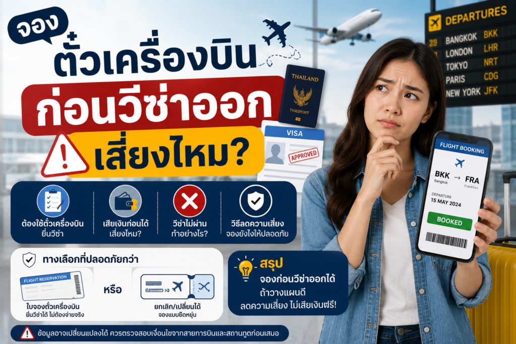จองตั๋วเครื่องบินก่อนวีซ่าออก เสี่ยงไหม?