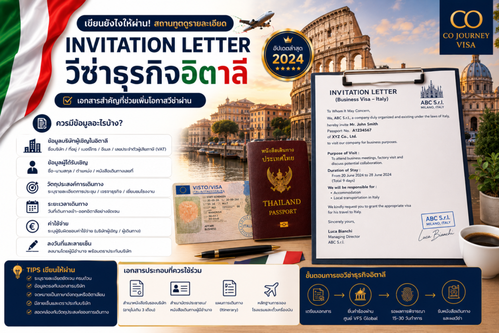 Invitation Letter วีซ่าธุรกิจอิตาลีต้องเขียนยังไง?