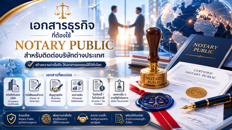เอกสารธุรกิจที่ต้องใช้ Notary Public สำหรับติดต่อบริษัทต่างประเทศ