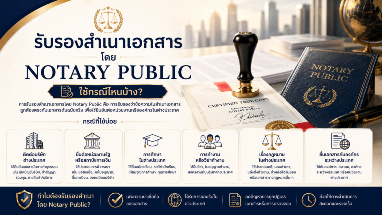 รับรองสำเนาเอกสารโดย Notary Public ใช้กรณีไหนบ้าง