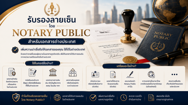 รับรองลายเซ็นโดย Notary Public สำหรับเอกสารต่างประเทศ ต้องเตรียมอะไร