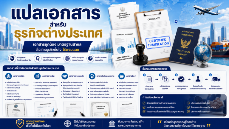 แปลเอกสารสำหรับธุรกิจต่างประเทศ แปลเอกสารสำหรับธุรกิจต่างประเทศ