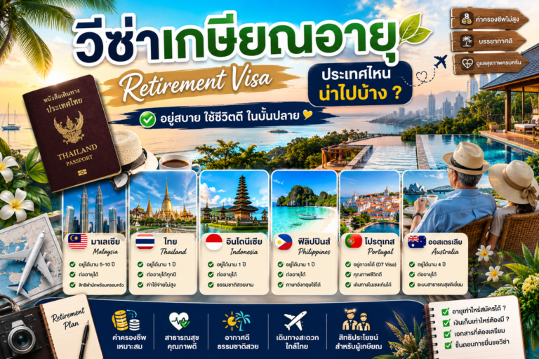 วีซ่าเกษียณอายุ (Retirement Visa) ประเทศไหนน่าไปบ้าง