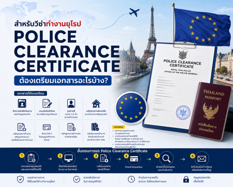 Police Clearance Certificate สำหรับวีซ่าทำงานยุโรป ต้องเตรียมเอกสารอะไรบ้าง