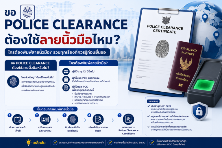 ขอ Police Clearance ต้องใช้ลายนิ้วมือไหม ใครต้องพิมพ์ลายนิ้วมือ