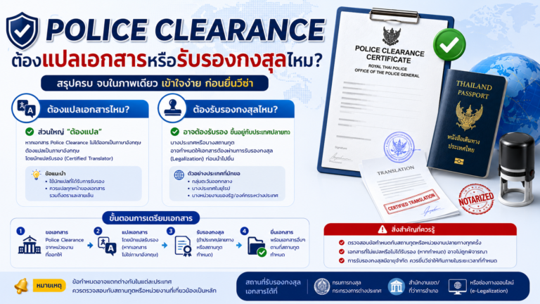Police Clearance ต้องแปลเอกสารหรือรับรองกงสุลไหม Police Clearance ต้องแปลเอกสารหรือรับรองกงสุลไหม