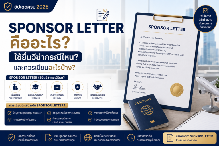Sponsor Letter คืออะไร ใช้ยื่นวีซ่ากรณีไหน และควรเขียนอะไรบ้าง