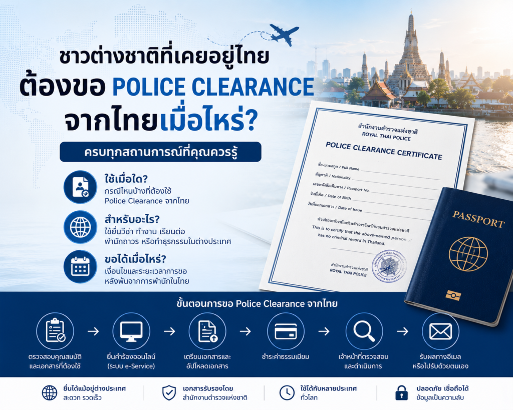 ชาวต่างชาติที่เคยอยู่ไทย ต้องขอ Police Clearance จากไทยเมื่อไหร่