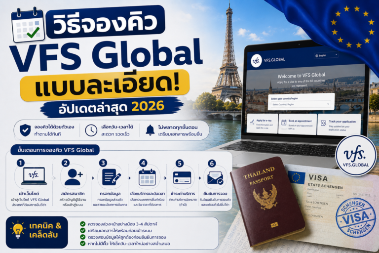 วิธีจองคิว VFS Global แบบละเอียด
