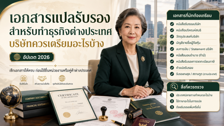 เอกสารแปลรับรองสำหรับทำธุรกิจต่างประเทศ บริษัทควรเตรียมอะไรบ้าง