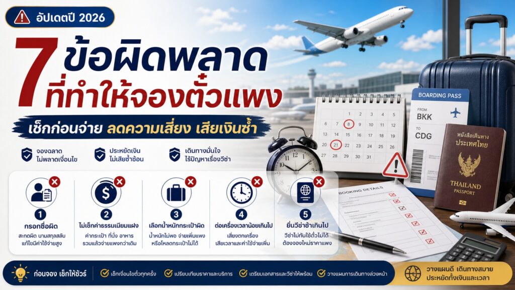 รูปปกบทความ 7 ข้อผิดพลาดที่ทำให้จองตั๋วเครื่องบินแพงกว่าที่ควร ทั้งที่เห็นราคาถูกแล้ว โดย Co Journey Visa