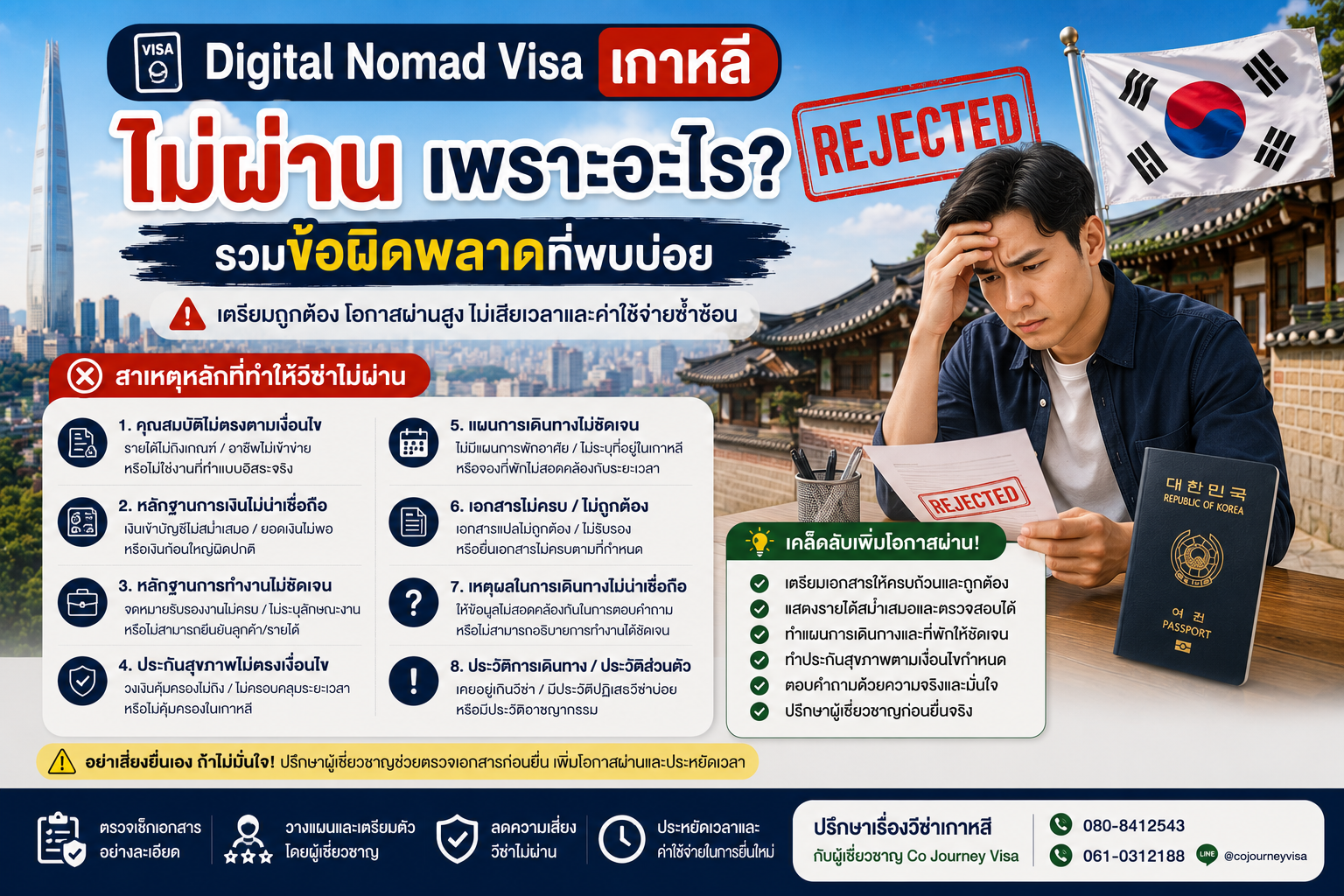 วีซ่า Digital Nomad เกาหลีไม่ผ่านเพราะอะไร? รวมข้อผิดพลาดที่พบบ่อย