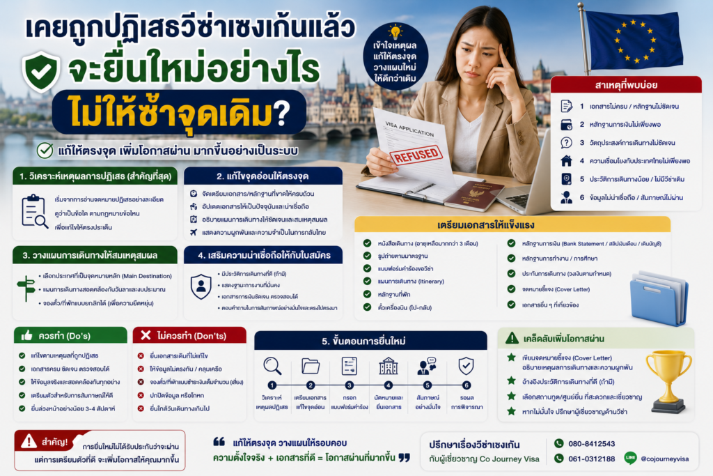 เคยถูกปฏิเสธวีซ่าเชงเก้นแล้ว จะยื่นใหม่อย่างไรไม่ให้ซ้ำจุดเดิม