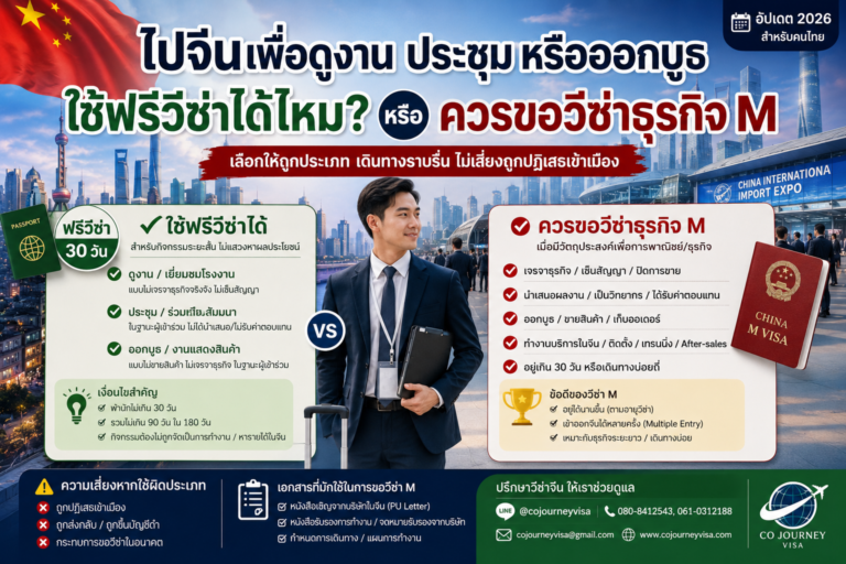 ไปจีนเพื่อดูงาน ประชุม หรือออกบูธ ใช้ฟรีวีซ่าได้ไหม หรือควรขอวีซ่าธุรกิจ M