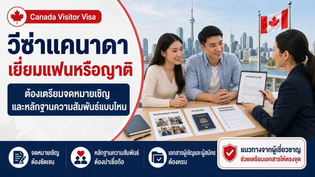 วีซ่าแคนาดาเยี่ยมแฟนหรือญาติ ต้องเตรียมจดหมายเชิญและหลักฐานความสัมพันธ์แบบไหน
