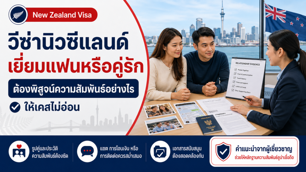 วีซ่านิวซีแลนด์เยี่ยมแฟนหรือคู่รัก ต้องพิสูจน์ความสัมพันธ์อย่างไรให้เคสไม่อ่อน