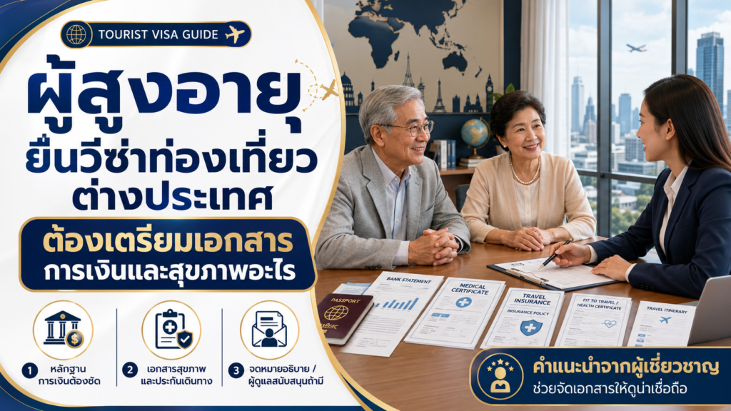 ผู้สูงอายุยื่นวีซ่าท่องเที่ยวต่างประเทศ ต้องเตรียมเอกสารการเงินและสุขภาพอะไร