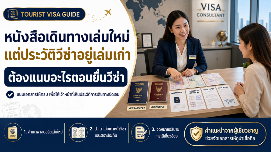หนังสือเดินทางเล่มใหม่ แต่ประวัติวีซ่าอยู่เล่มเก่า ต้องแนบอะไรตอนยื่นวีซ่า