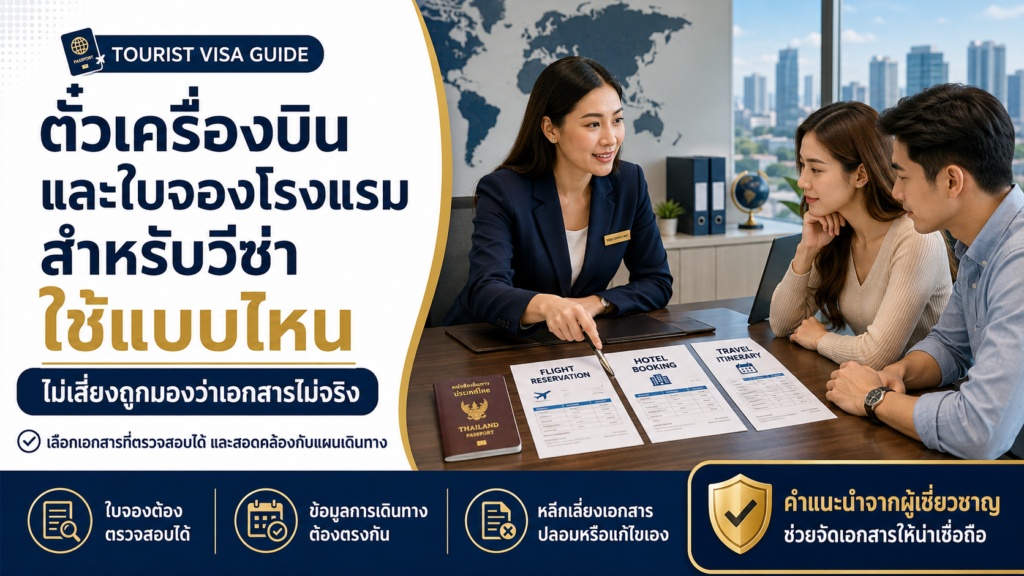 ตั๋วเครื่องบินและใบจองโรงแรมสำหรับวีซ่า ใช้แบบไหนไม่เสี่ยงถูกมองว่าเอกสารไม่จริง