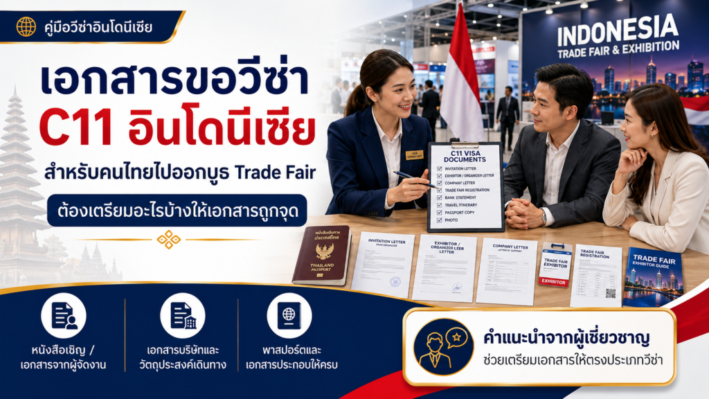 เอกสารขอวีซ่า C11 อินโดนีเซีย สำหรับคนไทยไปออกบูธ Trade Fair