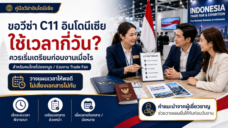 ขอวีซ่า C11 อินโดนีเซียใช้เวลากี่วัน? ควรเริ่มเตรียมก่อนงานเมื่อไร