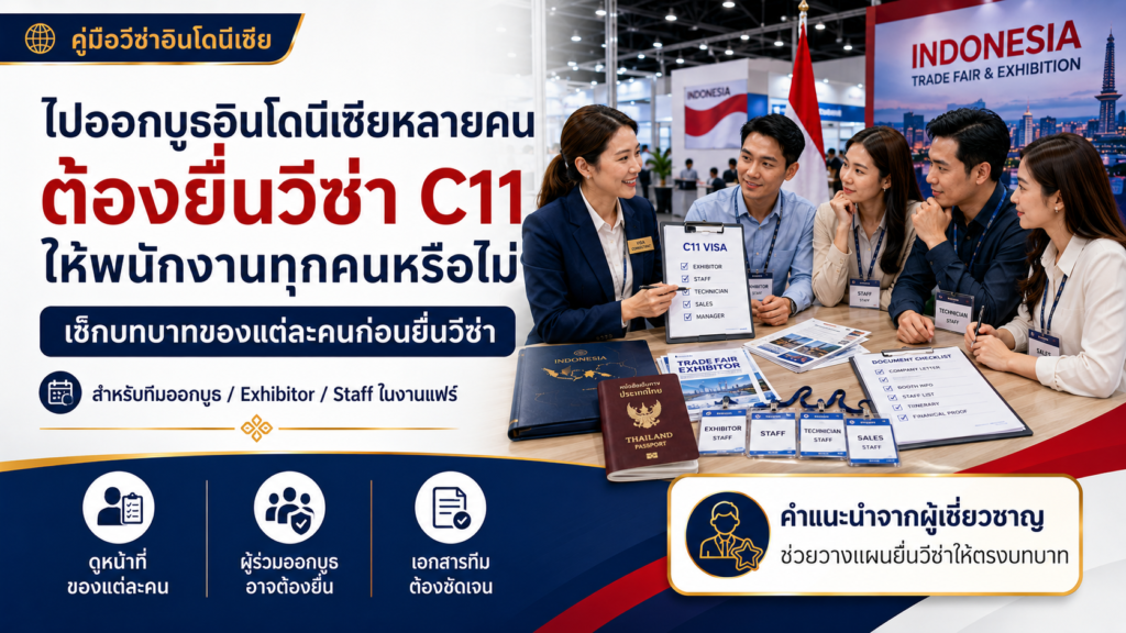 ไปออกบูธอินโดนีเซียหลายคน ต้องยื่นวีซ่า C11 ให้พนักงานทุกคนหรือไม่