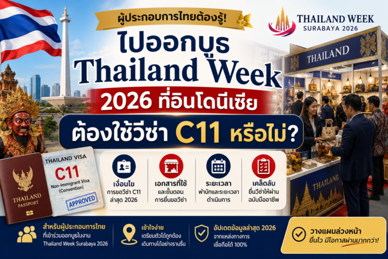 ไปออกบูธ Thailand Week 2026 ที่อินโดนีเซีย ต้องใช้วีซ่า C11 หรือไม่
