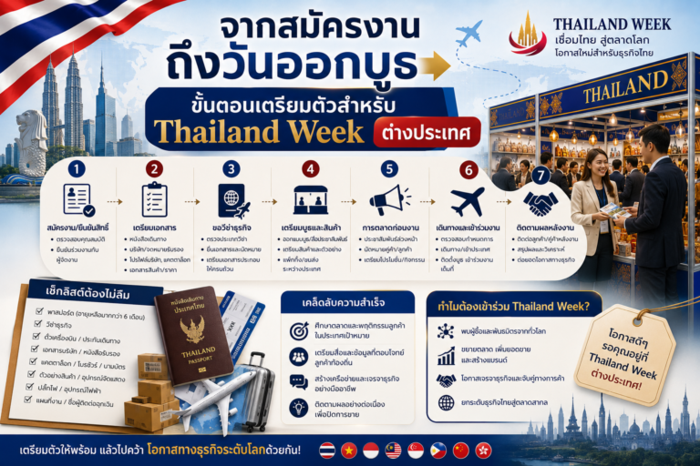 จากสมัครงานถึงวันออกบูธ: ขั้นตอนเตรียมตัวสำหรับ Thailand Week ต่างประเทศ