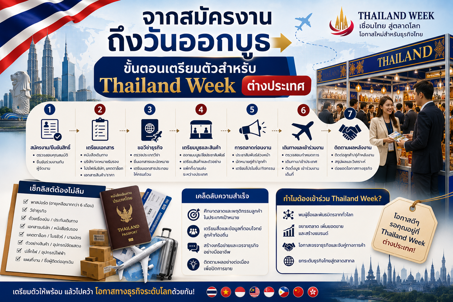 จากสมัครงานถึงวันออกบูธ: ขั้นตอนเตรียมตัวสำหรับ Thailand Week ต่างประเทศ