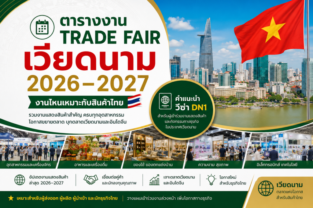 ตารางงาน Trade Fair เวียดนาม 2026–2027 งานไหนเหมาะกับสินค้าไทย