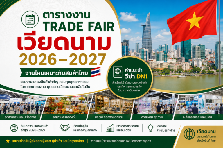 ตารางงาน Trade Fair เวียดนาม 2026–2027 งานไหนเหมาะกับสินค้าไทย