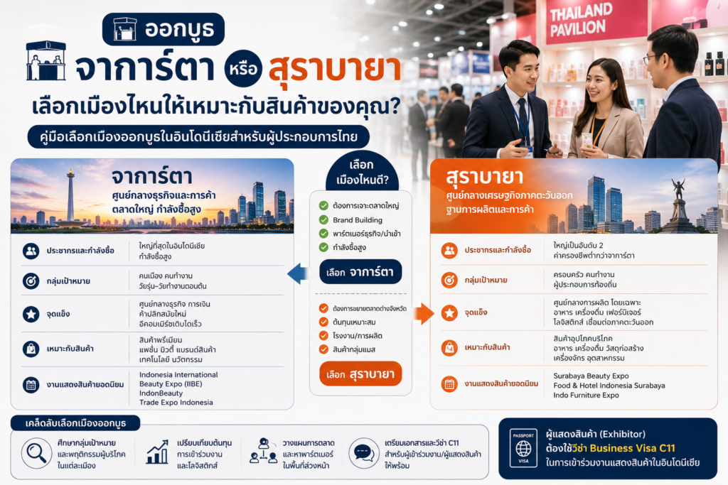 ออกบูธจาการ์ตาหรือสุราบายา เลือกเมืองไหนให้เหมาะกับสินค้าของคุณ