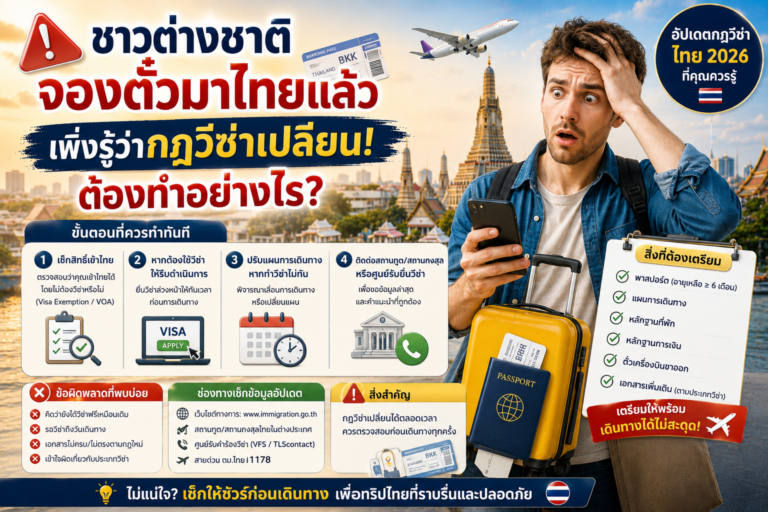 ชาวต่างชาติจองตั๋วมาไทยแล้วเพิ่งรู้ว่ากฎวีซ่าเปลี่ยน ต้องทำอย่างไร