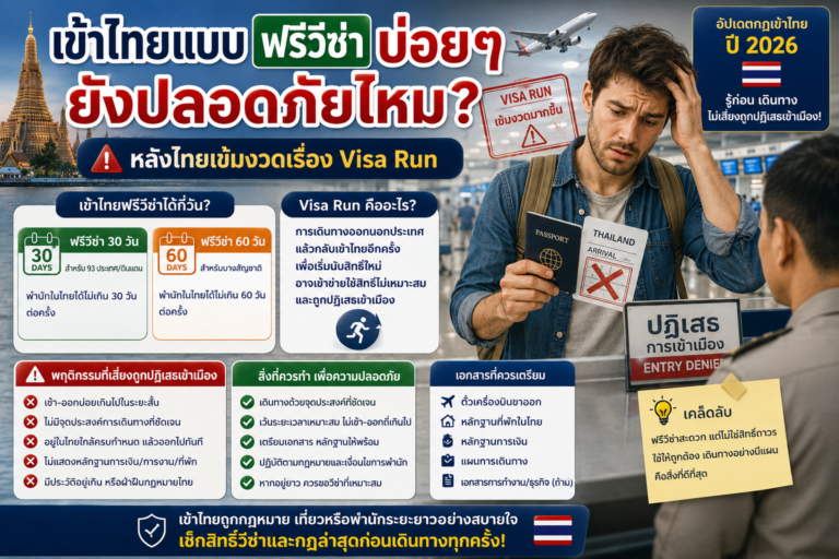 เข้าไทยแบบฟรีวีซ่าบ่อย ๆ ยังปลอดภัยไหม หลังไทยเข้มงวดเรื่อง Visa Run