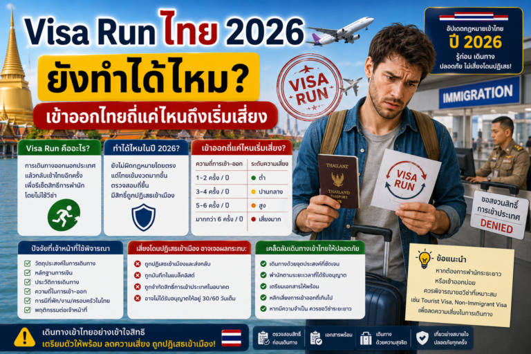 Visa Run ไทย 2026 ยังทำได้ไหม เข้าออกไทยถี่แค่ไหนถึงเริ่มเสี่ยง
