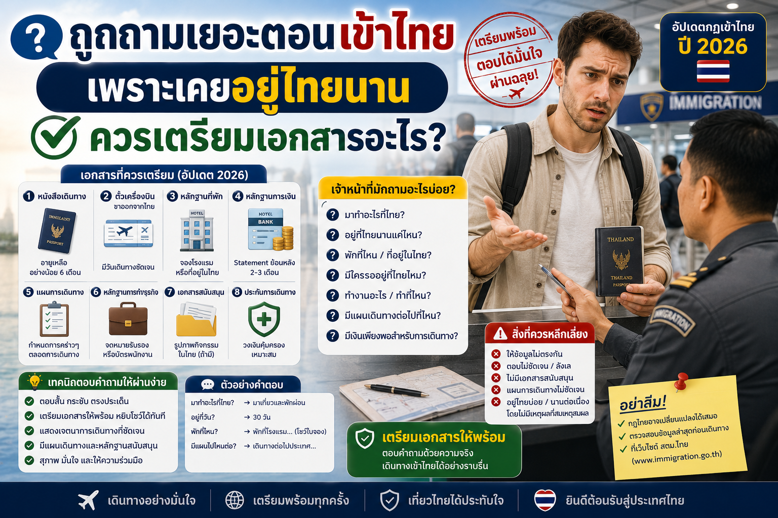ถูกถามเยอะตอนเข้าไทย เพราะเคยอยู่ไทยนาน ควรเตรียมเอกสารอะไร