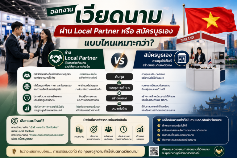 ออกงานเวียดนามผ่าน Local Partner หรือสมัครบูธเอง แบบไหนเหมาะกว่า