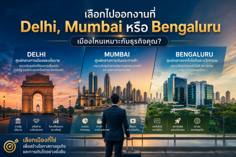 เลือกไปออกงานที่ Delhi, Mumbai หรือ Bengaluru เมืองไหนเหมาะกับธุรกิจคุณ