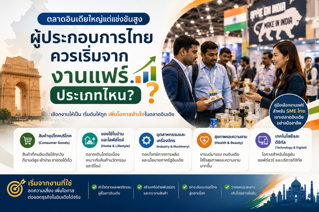 ตลาดอินเดียใหญ่แต่แข่งขันสูง ผู้ประกอบการไทยควรเริ่มจากงานแฟร์ประเภทไหน
