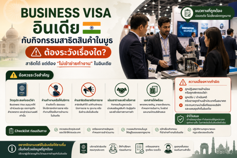 Business Visa อินเดียกับกิจกรรมสาธิตสินค้าในบูธ ต้องระวังเรื่องใด