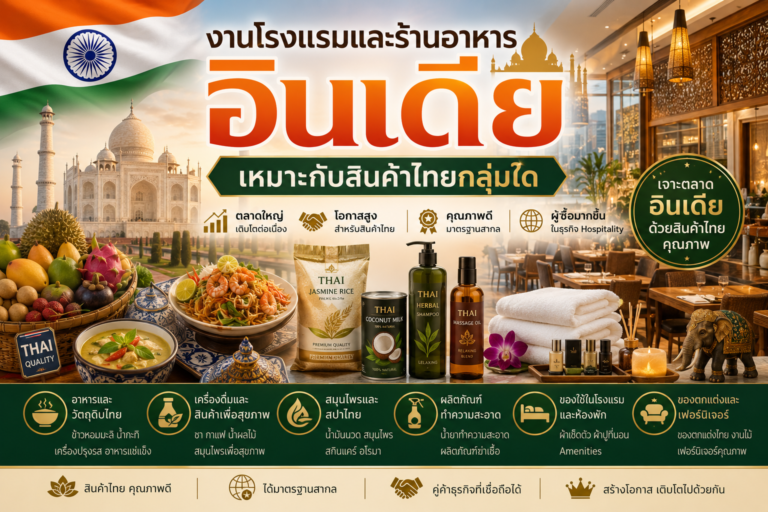งานโรงแรมและร้านอาหารอินเดีย เหมาะกับสินค้าไทยกลุ่มใด