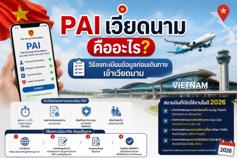 PAI เวียดนามคืออะไร? วิธีลงทะเบียนข้อมูลก่อนเดินทางเข้าเวียดนาม พร้อมสนามบินที่เปิดใช้ 2026