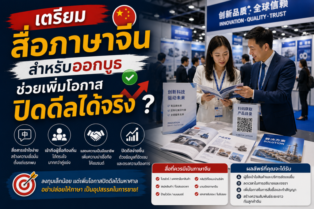 เตรียมสื่อภาษาจีนสำหรับออกบูธ ช่วยเพิ่มโอกาสปิดดีลได้จริงหรือไม่