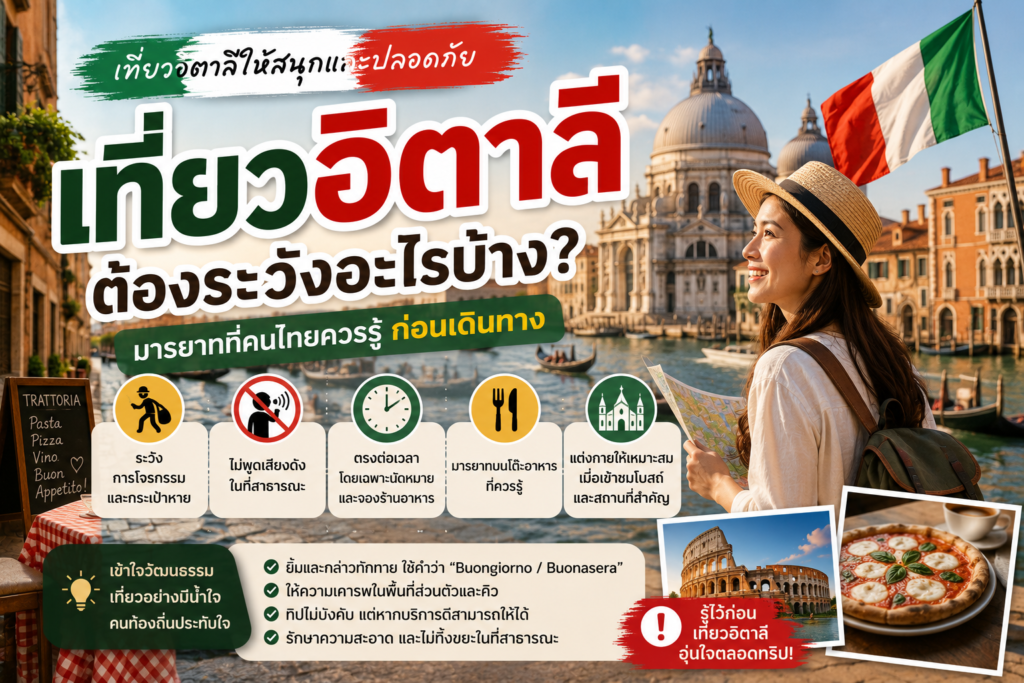เที่ยวอิตาลี ต้องระวังอะไรบ้าง? มารยาทที่คนไทยควรรู้