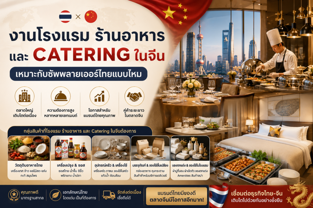 งานโรงแรม ร้านอาหาร และ Catering ในจีน เหมาะกับซัพพลายเออร์ไทยแบบไหน
