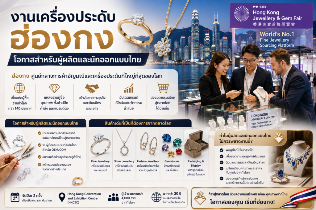 งานเครื่องประดับฮ่องกง โอกาสสำหรับผู้ผลิตและนักออกแบบไทย