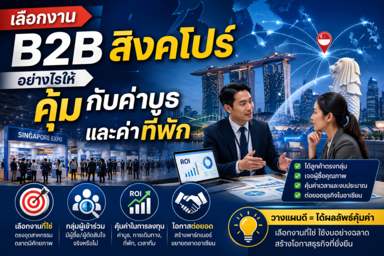 เลือกงาน B2B สิงคโปร์อย่างไรให้คุ้มกับค่าบูธและค่าที่พัก