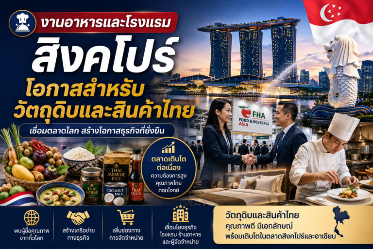 งานอาหารและโรงแรมสิงคโปร์ โอกาสสำหรับวัตถุดิบและสินค้าไทย